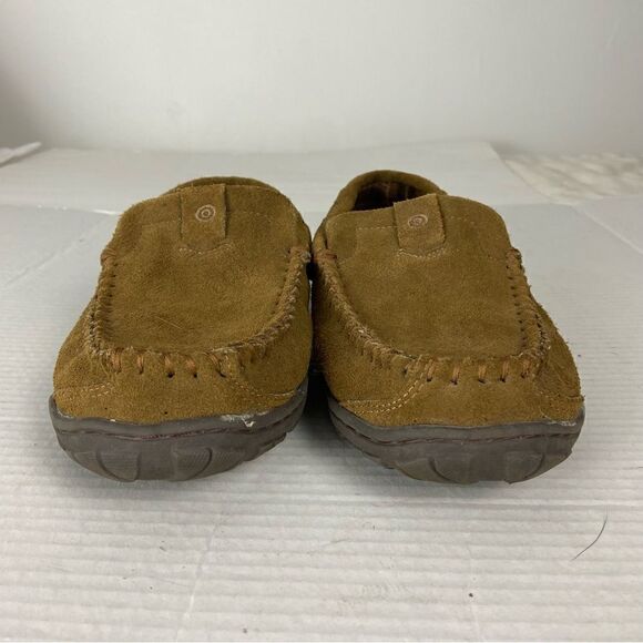 Clarks Leather Slippers Men’s Size 11 Indoor Outdoor Rubber Soles Comfort Cabin - Picture 2 of 11